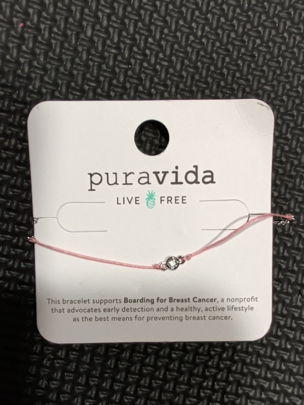Pura Vida Pink Rope Bracelet with Silver Charm